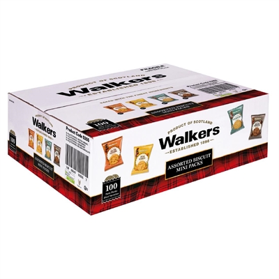 Walkers Golden/Dark Mini Pack Assorted Biscuits (100 Pack) Size 16