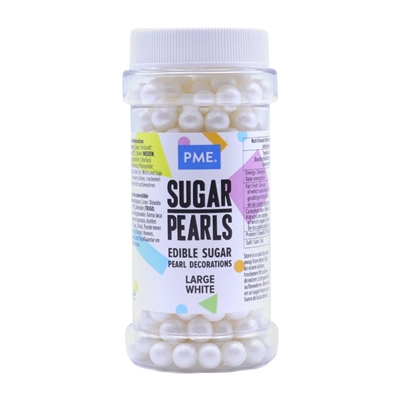 Pme White Sugar Pearls 90G Large