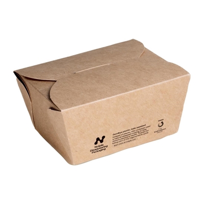 Notpla Brown Takeaway Boxes 800Ml - Kraft (500 Pack) Small