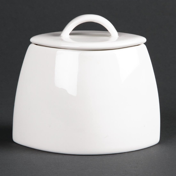 Olympia Lumina Oval Sugar Bowl with lid - 200ml 6 7/10fl oz (Box 6)