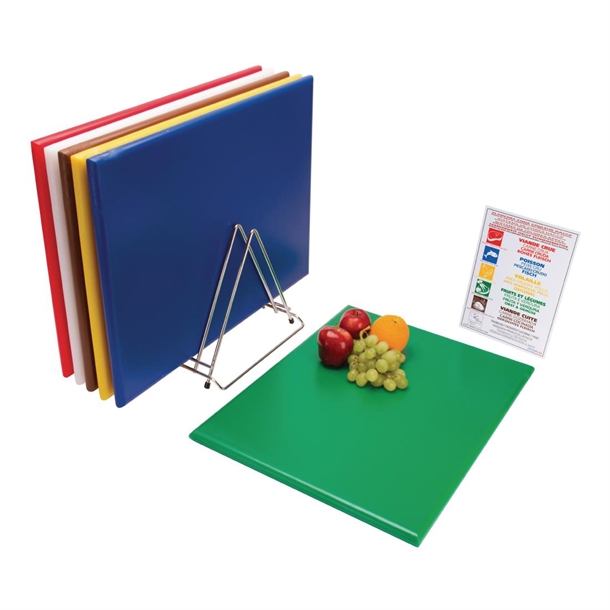Hygiplas High Density Chopping Board Set - 24x18x1" & UK Wall Chart