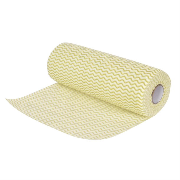 PR BUSTER - Jantex Cleaning Cloth Yellow Roll (Roll Of 100) Non Woven