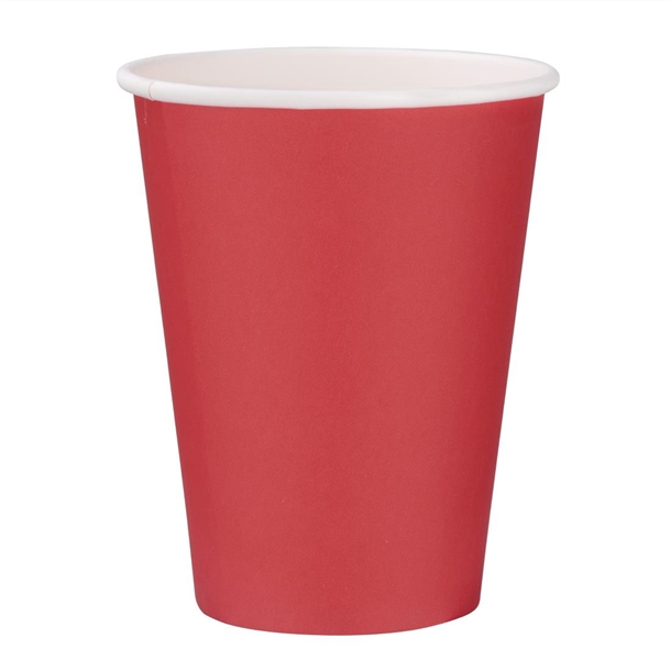 Fiesta Recyclable Hot Cup Single Wall Red 340ml (Box 1000)