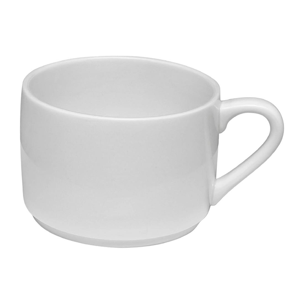 Elia Glacier White Fine China Tea Cup Stackable - 24cl (Box 6) (B2B)