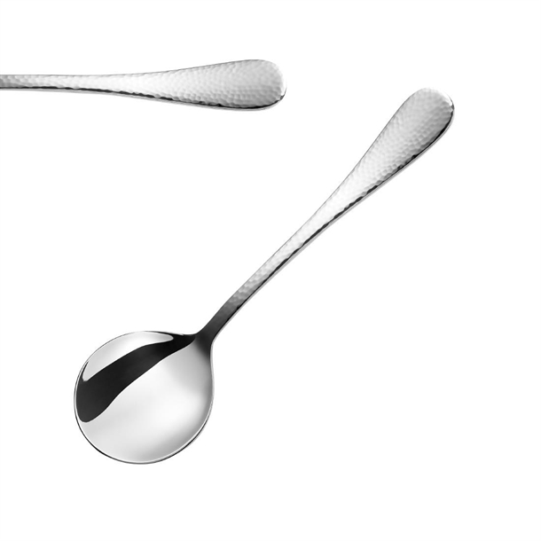 Amefa Sierra Round Soup Spoon Hammered (Pack 12) (B2B)
