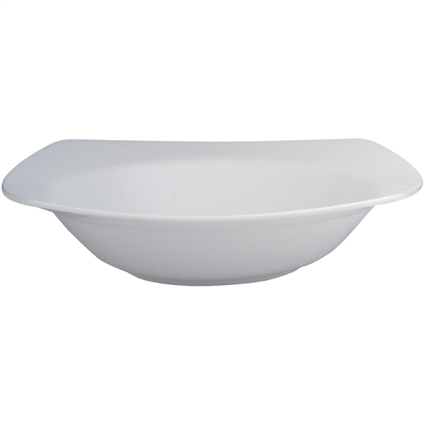 Elia Glacier White Bone China Rimmed Pasta Bowl/Square - 250mm (Box 6) (B2B)