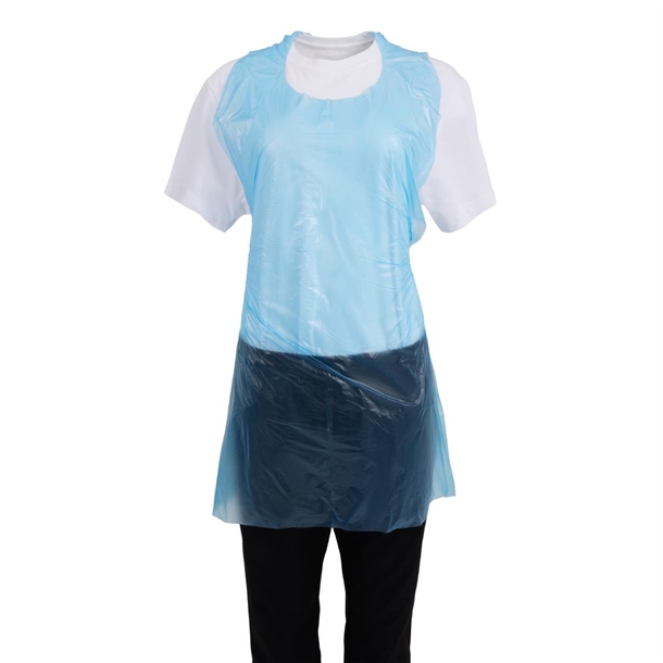 Einwegschürze aus Polyethylen blau 14,5 Mikron (100 Stück)