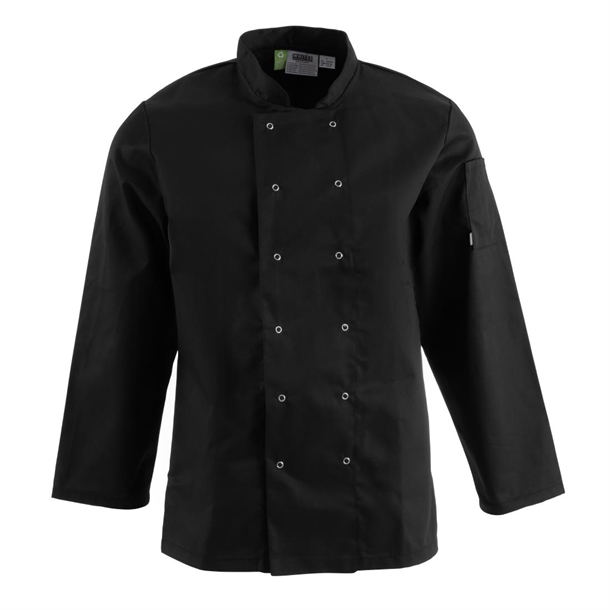Whites Vegas Unisex Chef Jacket Black Long Sleeve 