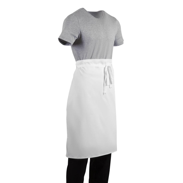 Whites Chefs Apparel Tablier de serveuse en polycoton avec bordure