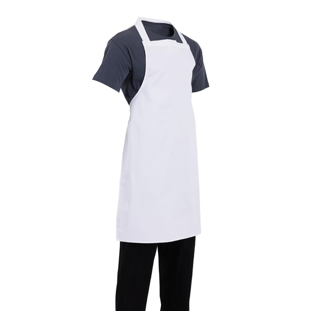 Whites Bib Apron Polycotton White - 710x960mm