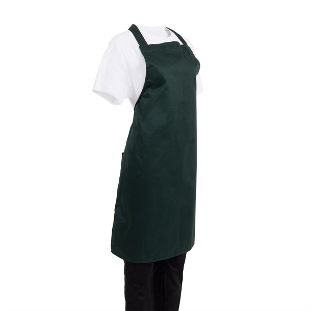 Whites Bib Apron Polycotton Green - 710x960mm