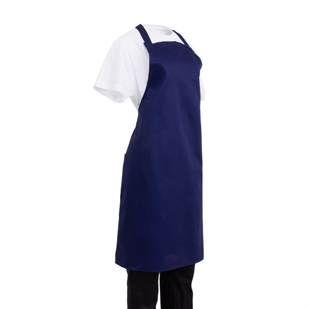 Whites Bib Apron Polycotton Navy Blue - 710x960mm