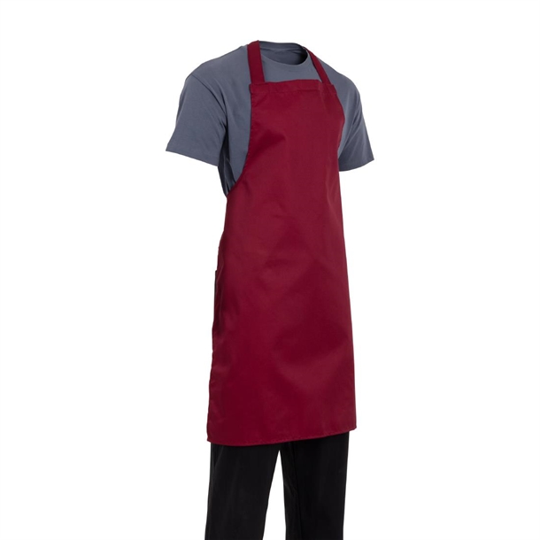 Whites Bib Apron Polycotton Burgundy - 710x960mm