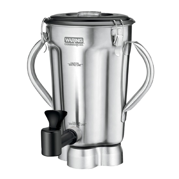 Waring Two-Handle 1 Gallon St/St Container with Blade Assembly Lid & Spigot