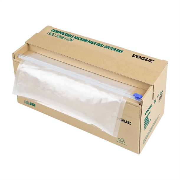 Vogue Compostable Vacuum Pack Roll Cutter Box - 30cm x 30m