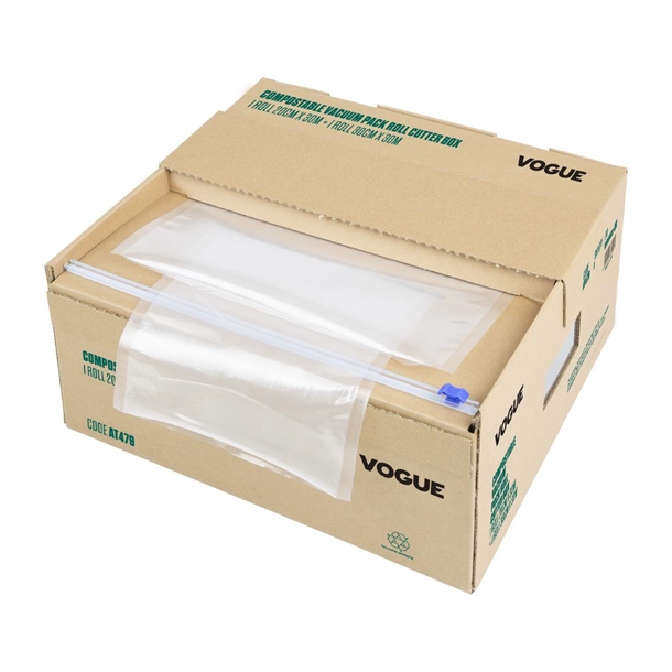 Vogue Compostable Vacuum Pack Roll Cutter Box - 200mm & 300mm Twin Pack