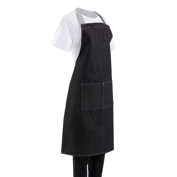 Southside Denim Bib Apron Black - B981 - Nisbets