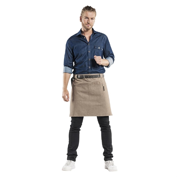 Chaud Devant Forene Denim Halfter Schürze braun 70(B) x 50(L) cm