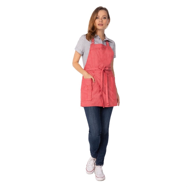 Chef Works Medford Bib Apron Coral (Direct)