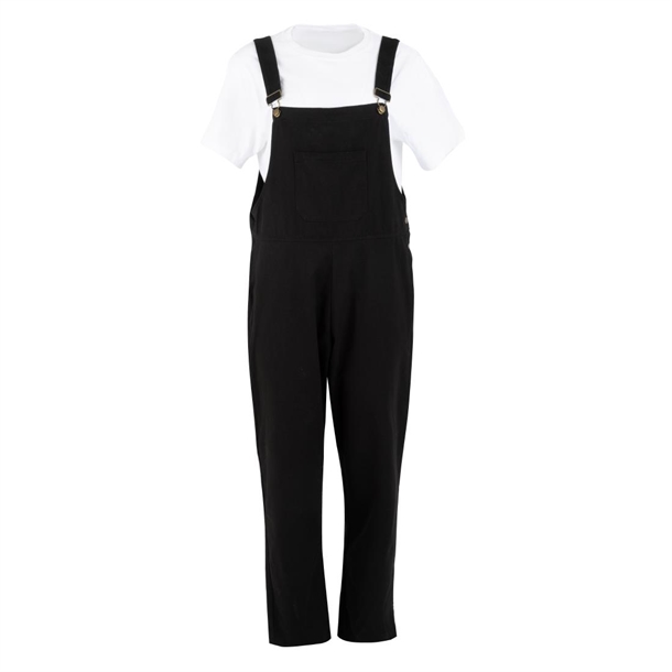 Southside Bib And Brace Dungaree Cotton Canvas Black - Size XL