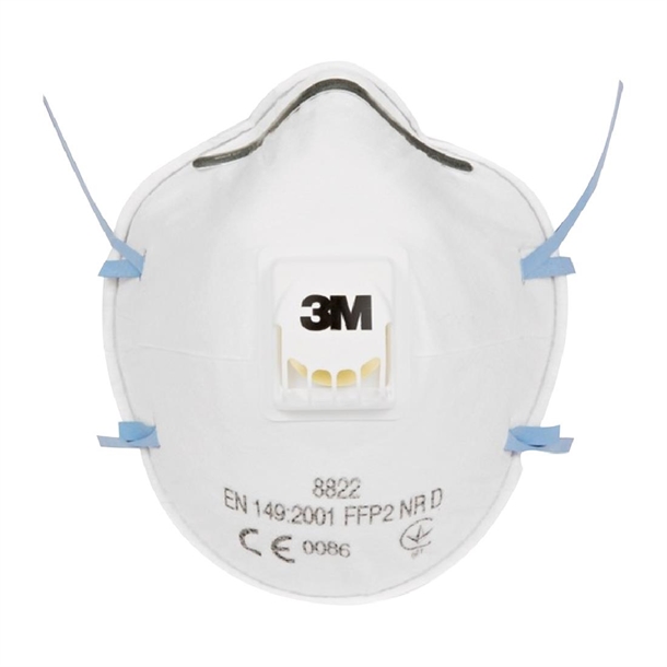 3M 8822 Ffp2S Valved Dust/Mist Mask - One Size (Box 10) (Direct)