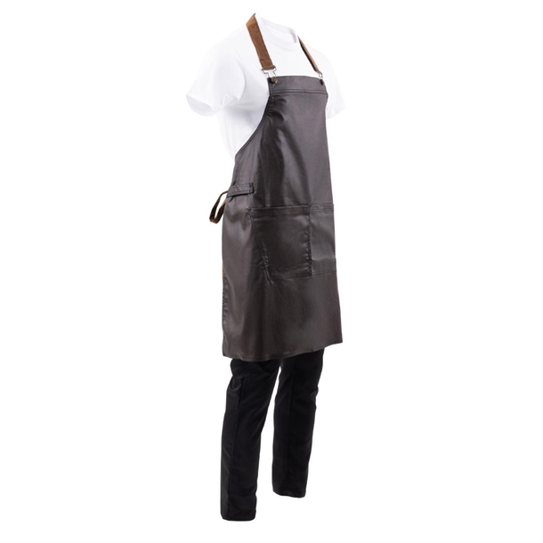 Chef Works Wet Look Boulder Bib Apron Brown/Black