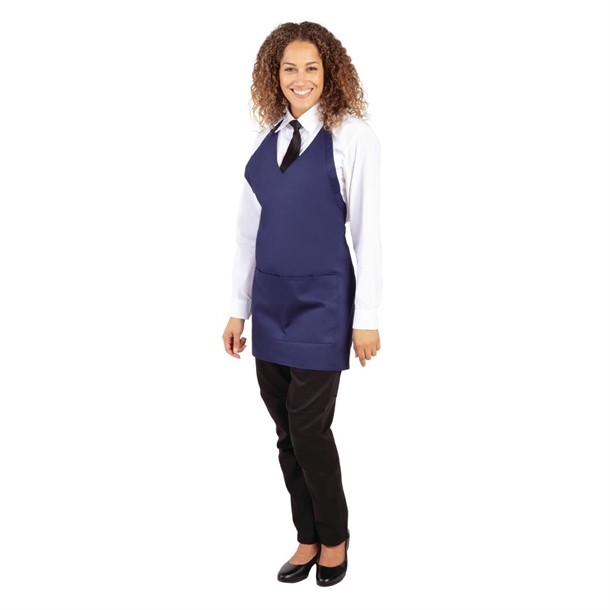 Tablier De Chef Galanga - Taille Unique - Bleu Marine - 35% Coton 65% Polyester - Poche Et Sangle Réglable