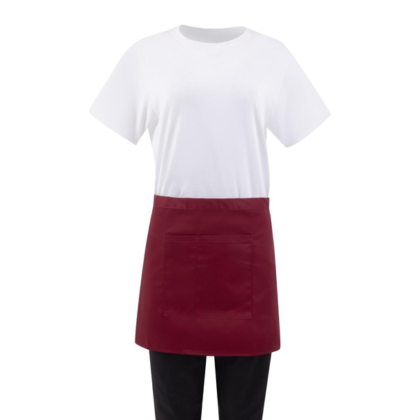 Whites Short Bistro Apron Burgundy - 750x373mm 29.5x14.7"