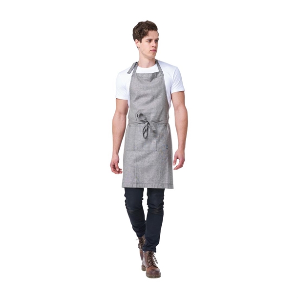 Linen/Viscose Bib Apron Charcoal Clementine
