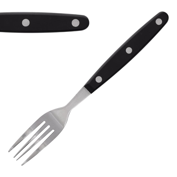 Olympia Steak Forks Black - 200mm (Box 12)