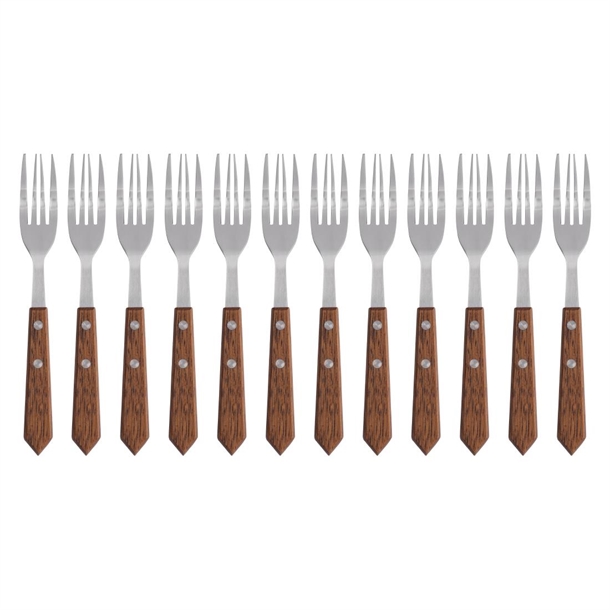 Fourchettes Argent 210mm 12 Fourchettes De Table Olympia En Acier Inoxydable 18/0 - Design Baguette Avec Ligne Distinctive - Longueur 210mm Fourchettes Table Olympia