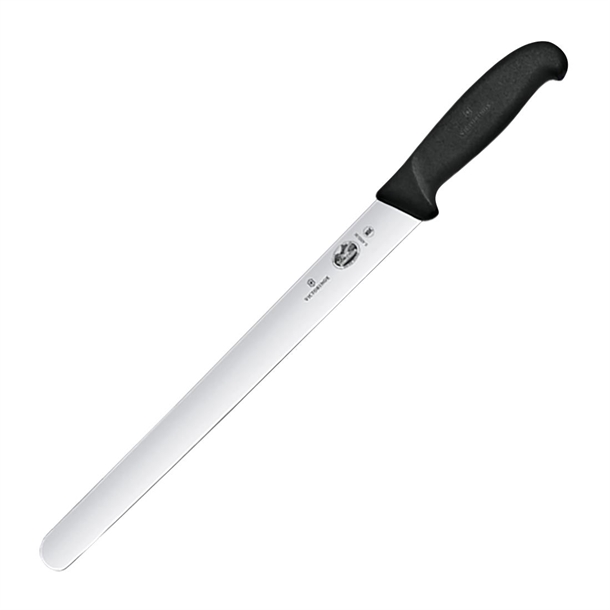 Victorinox Fibrox Black Handle Slicing Knife Round Tip - 30cm