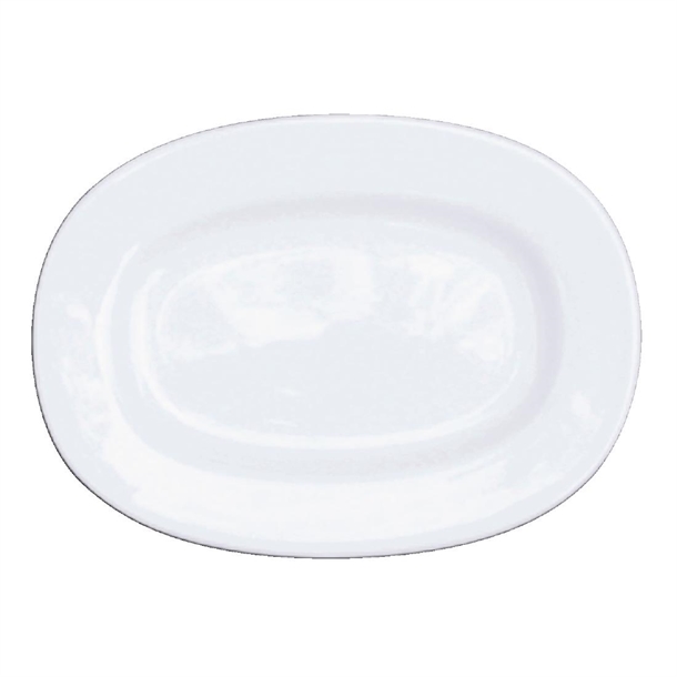 Alchemy White Rimmed Oval Dish - 8" (Box 12) (B2B)