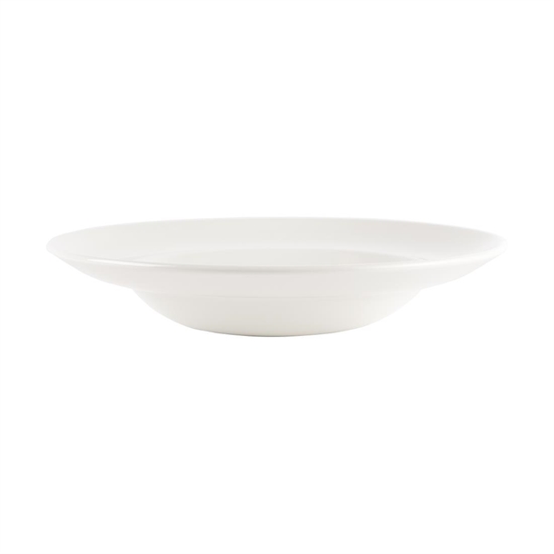 White Equation Round Pasta Plate - 12" (Box 12) (B2B)