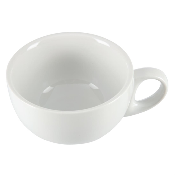 Olympia Set 12 Tazze In Porcellana Bianca 483 Ml Per Caffè, Tè E Cioccolata - Resistente Per Bar E Ristoranti
