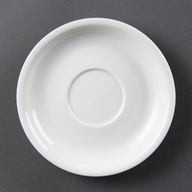 Soucoupes pour tasses à cappuccino Olympia Whiteware 160mm (Lot de 12)