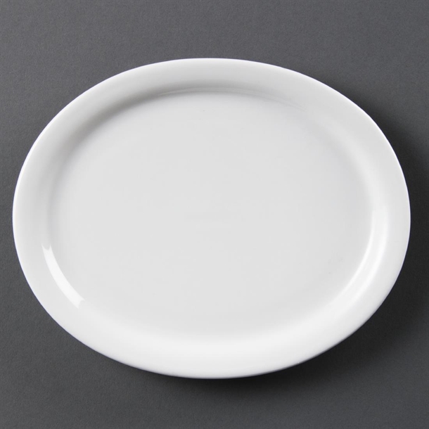 Olympia Whiteware Oval Plate/Platter - 200mm 8" (Box 6)