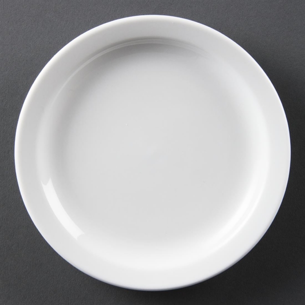 Olympia Whiteware Narrow Rimmed Plate 150mm (Box12)