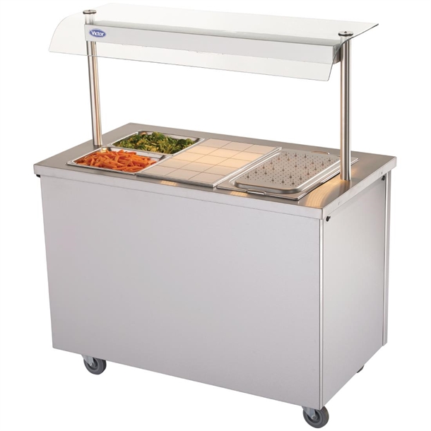 Victor Crown Bains Marie Hot Cupboard Mobile with Quartz Heated Gantry (B2B)