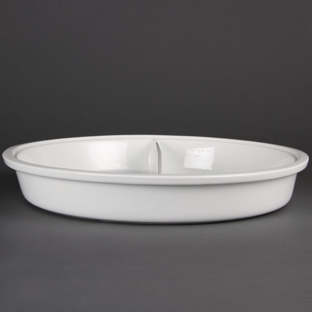 Olympia Whiteware Divided Round Dish - 3500ml 118 3/10fl oz (Box 1)
