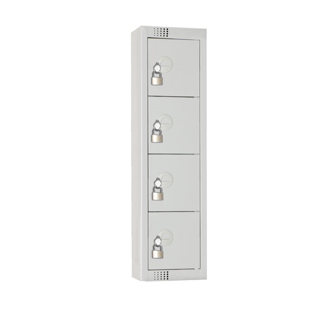 elite-personal-effects-locker-4-door-grey-padlock