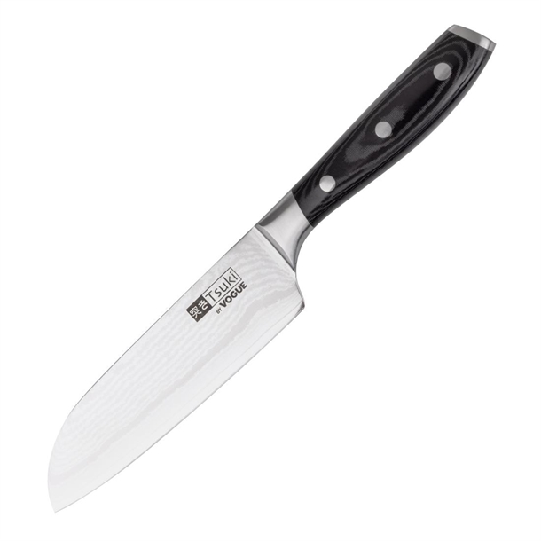 Vogue Tsuki Series 7 Santoku Knife Black - 178mm