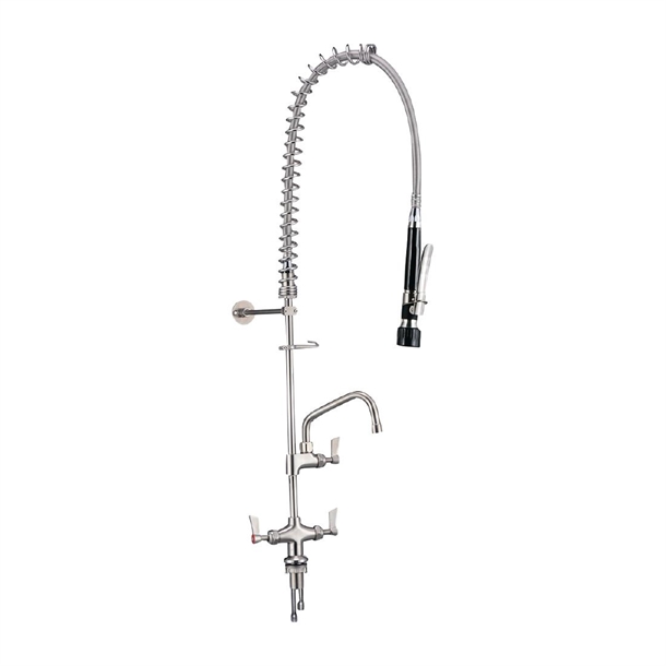 3monkeez Dual Hob Mounted Pre-rinse Unit with Pot Filler Black Handle (B2B)