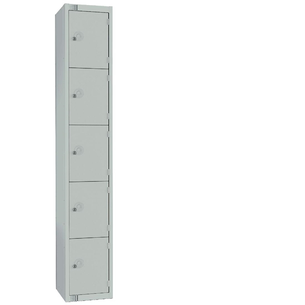 elite-five-door-electronic-combination-locker-with-sloping-top-grey