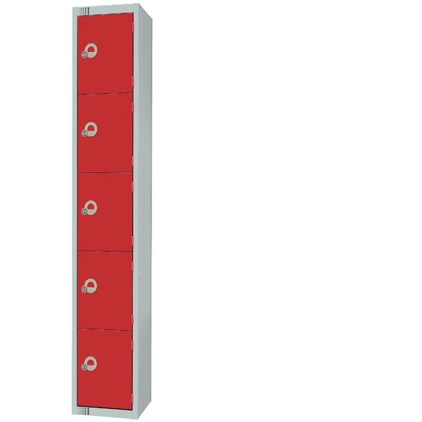 elite-five-door-padlock-locker-with-sloping-top-red