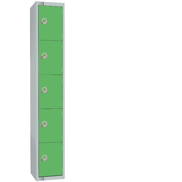 elite-five-door-electronic-combination-locker-with-sloping-top-green