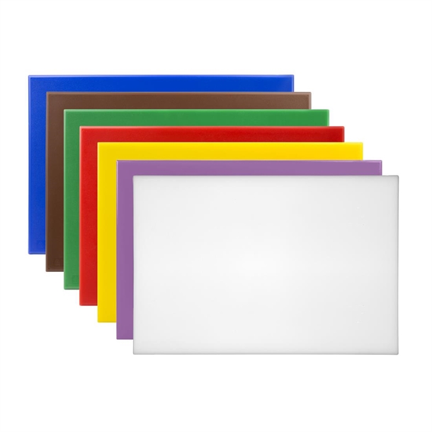 Hygiplas High Density Anti Bacterial Chopping Board Set - 450x300x10mm (Set 7)