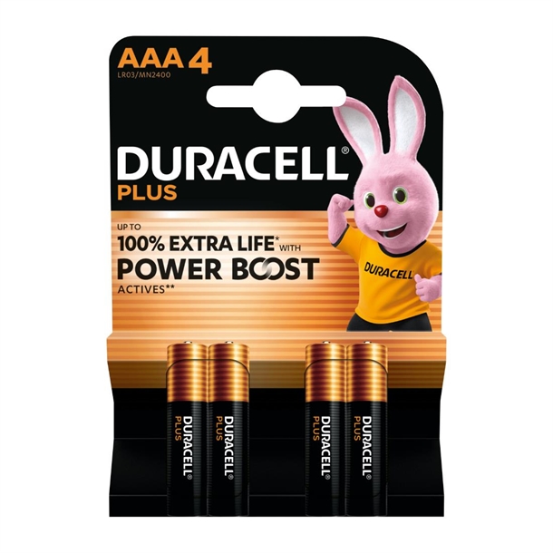 Duracell Plus AAA Battery (Pack 4)