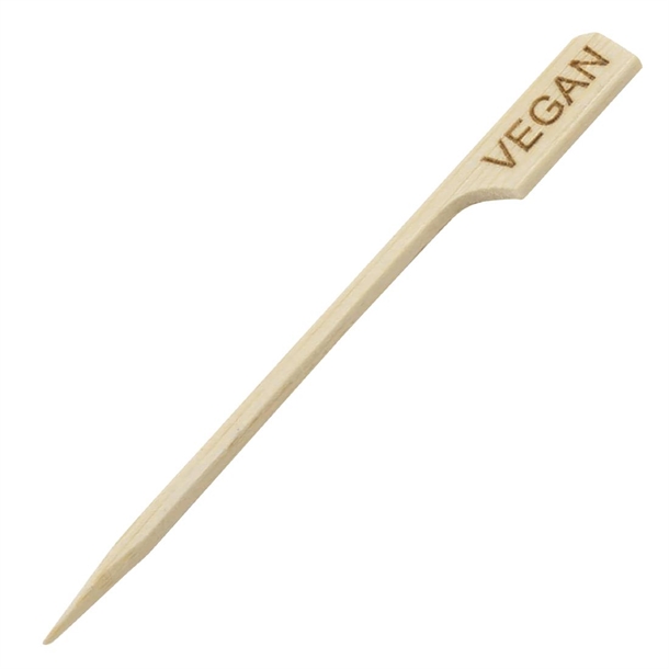 Tablecraft Vegan Bamboo Paddle Marker - 3 1/2" (Pack 100)