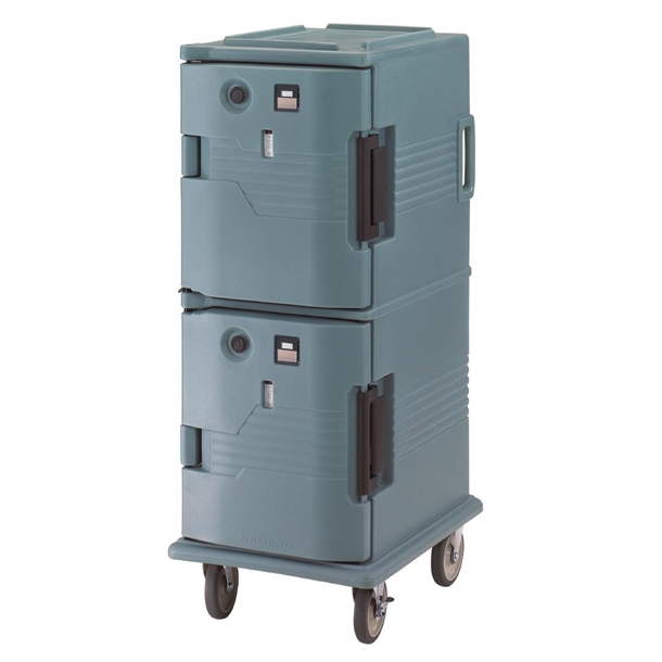 Chariot isotherme avec portes chauffantes Cambro Ultra Camcart UPCH8002401 bleu ardoise